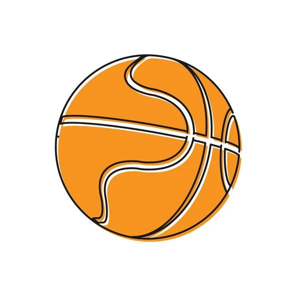Oranžový basketbal ikona izolované na bílém pozadí. Sportovní symbol. Vektorová ilustrace — Stockový vektor