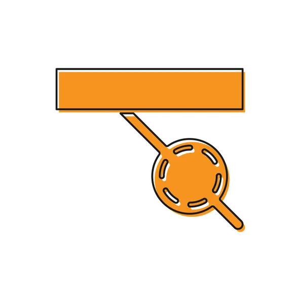 Icono de parche de ojo pirata naranja aislado sobre fondo blanco. Accesorio pirata. Ilustración vectorial — Vector de stock