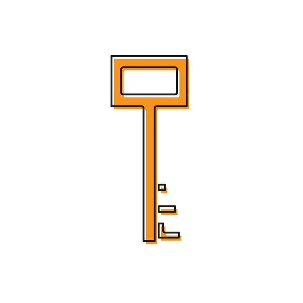 Pomarańczowy Pirate klucz ikona izolowana na białym tle. Ilustracja wektora — Wektor stockowy