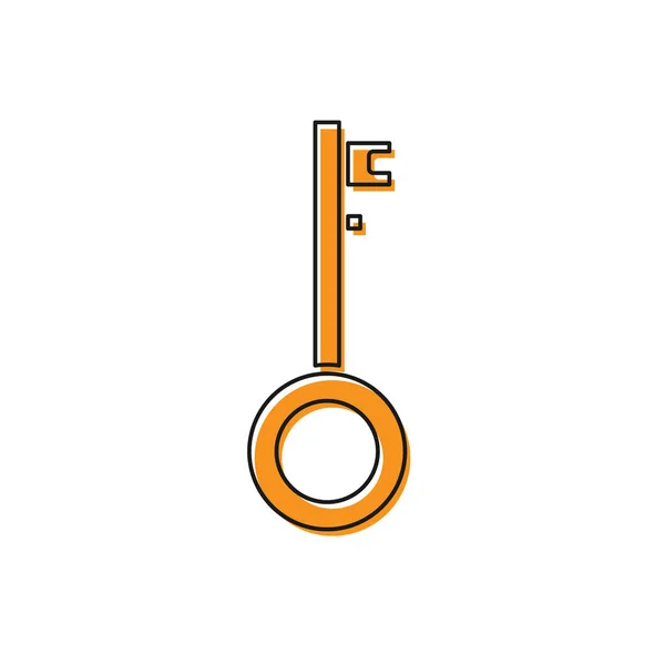 Orangefarbenes Piraten-Schlüsselsymbol auf weißem Hintergrund. Vektorillustration — Stockvektor