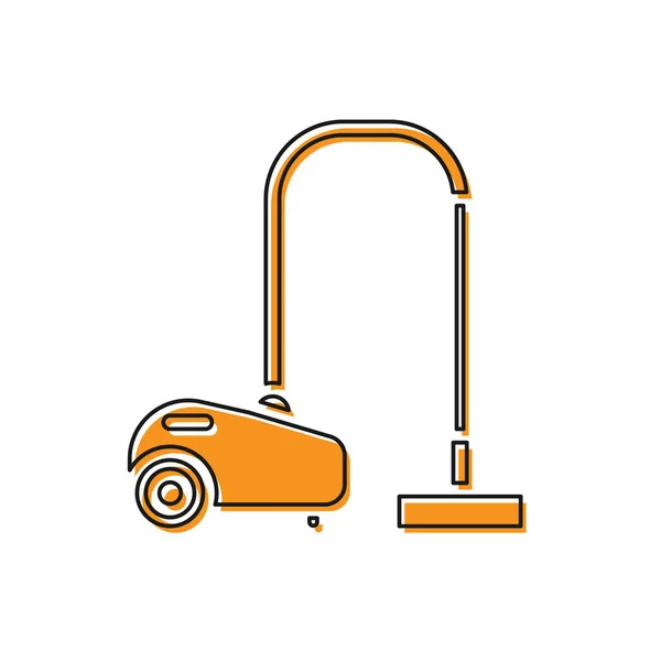 Orangefarbenes Staubsaugersymbol isoliert auf weißem Hintergrund. Vektorillustration — Stockvektor