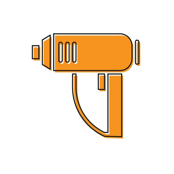 橙色电气工业烘干机图标隔离在白色背景. 病媒图解 — 图库矢量图片