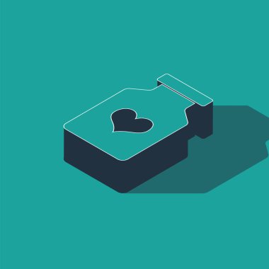Isometric Medicine bottle with pills for potency, aphrodisiac icon isolated on green background. Sex pills for men and women. Vector Illustration