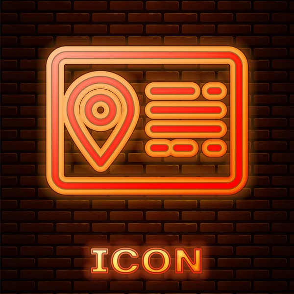 Zářící Ikona Řádku Neonovým Adresářem Izolovaná Pozadí Cihlové Zdi Telefonní — Stockový vektor