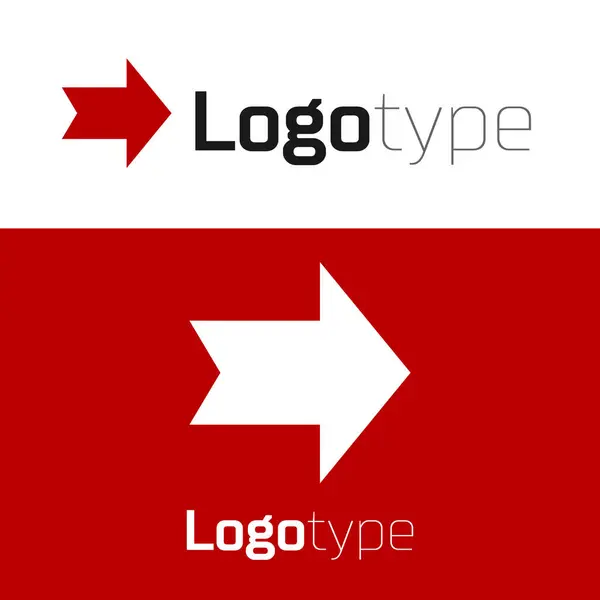 Vörös nyíl ikon elszigetelt fehér háttérrel. Irány Nyílhegy szimbólum. Navigációs mutatójel. Logó tervezési sablon elem. Vektorillusztráció — Stock Vector