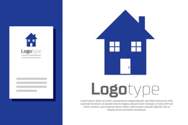 Mavi Saray simgesi beyaz arkaplanda izole edildi. Ev sembolü. Logo tasarım şablonu elemanı. Vektör İllüstrasyonu