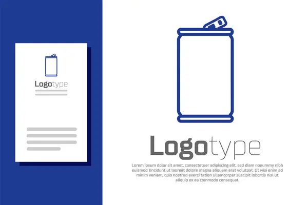 Blue Aluminium kan pictogram geïsoleerd op witte achtergrond. Logo ontwerp template element. Vector Illustratie — Stockvector