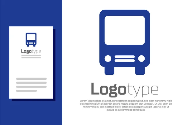 Ikona Blue Bus odizolowana na białym tle. Koncepcja transportu. Wycieczka autobusowa znak transportu. Turystyka lub symbol pojazdu publicznego. Element szablonu logo. Ilustracja wektora — Wektor stockowy