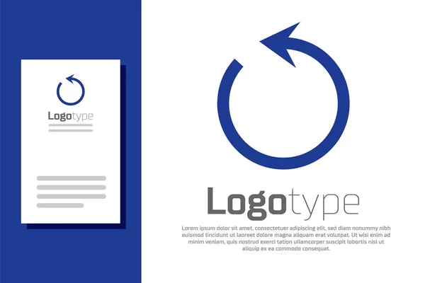 Blauw Vernieuwen pictogram geïsoleerd op witte achtergrond. Herlaad het symbool. Rotatie pijl in een cirkel teken. Logo ontwerp template element. Vector Illustratie — Stockvector