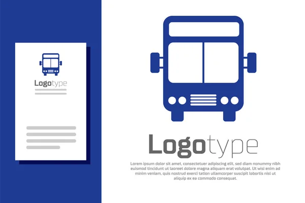 Ikona Blue Bus odizolowana na białym tle. Koncepcja transportu. Wycieczka autobusowa znak transportu. Turystyka lub symbol pojazdu publicznego. Element szablonu logo. Ilustracja wektora — Wektor stockowy