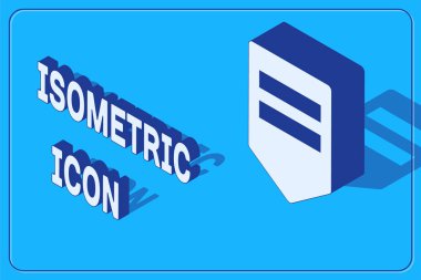 Isome sembolü mavi arkaplanda izole edildi. Askeri rozet işareti. Vektör İllüstrasyonu