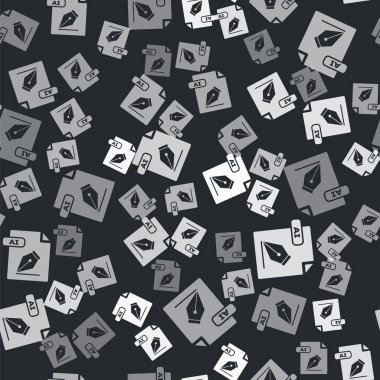 Gri Ai dosya dökümanı. ai düğmesi simgesi siyah arkaplanda izole edilmiş desen indir. Ai dosya sembolü. Vektör İllüstrasyonu