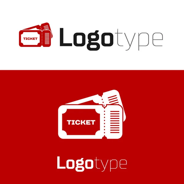 Icône Billet Rouge Isolée Sur Fond Blanc Modèle Conception Logo — Image vectorielle