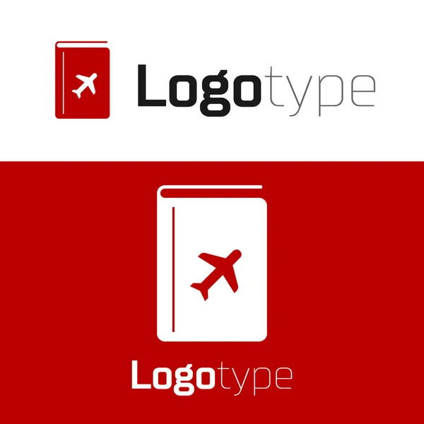 Rotes Cover Buch Reiseführer Symbol Isoliert Auf Weißem Hintergrund Logo — Stockvektor