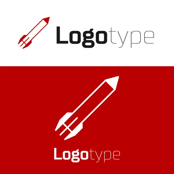 Rotes Raketensymbol Isoliert Auf Weißem Hintergrund Logo Design Template Element — Stockvektor