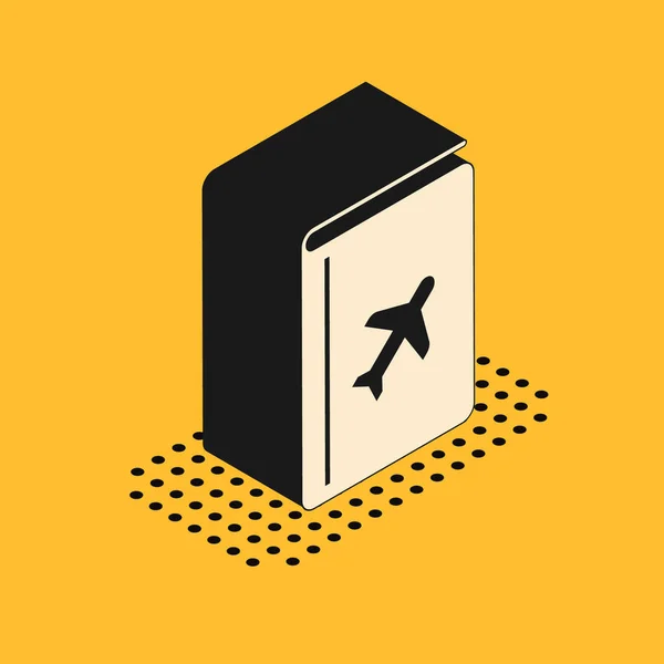 Isometrisches Cover Buch Reiseführer Symbol Auf Gelbem Hintergrund Vektorillustration — Stockvektor