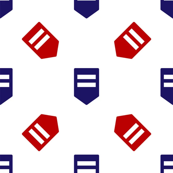 Niebiesko-czerwona ikona szewrona odizolowana płynny wzór na białym tle. Znak wojskowej odznaki. Ilustracja wektora — Wektor stockowy