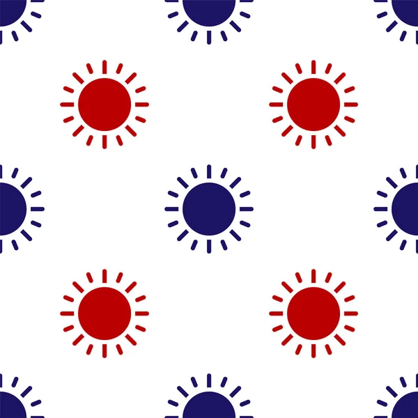 Icona Sole blu e rosso isolato modello senza soluzione di continuità su sfondo bianco. Illustrazione vettoriale — Vettoriale Stock