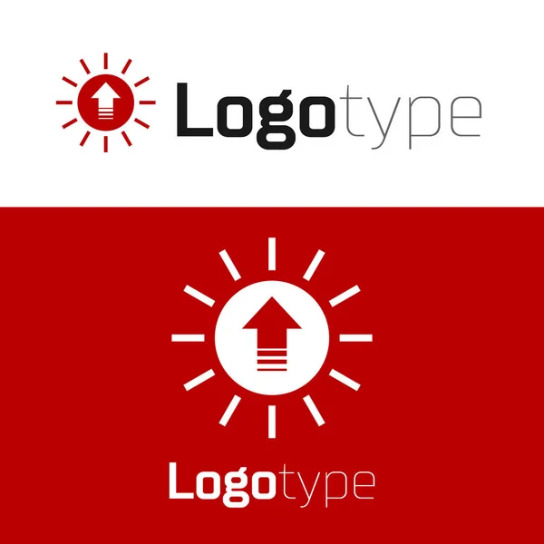 Icona Red Sunset isolata su sfondo bianco. Elemento modello di design logo. Illustrazione vettoriale — Vettoriale Stock