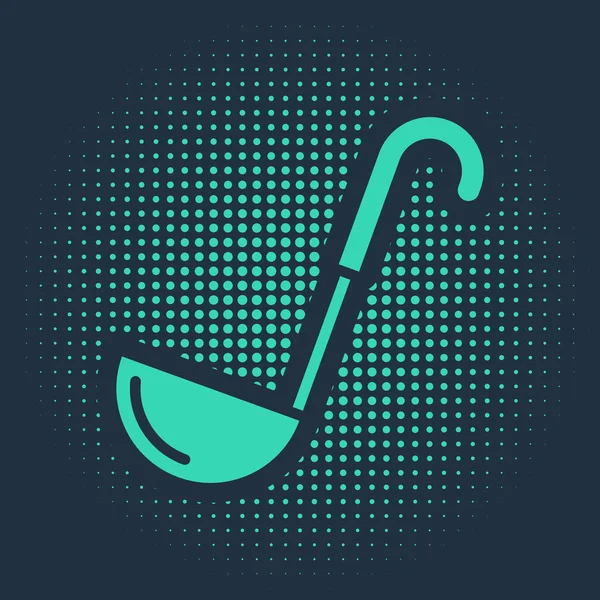 Зеленый Иконка Китчен Выделена Синем Фоне Кухонная Утварь Вывеска Столовыми — стоковый вектор