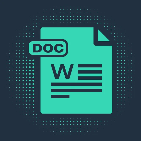 Het Document Van Green Doc Download Doc Knop Pictogram Geïsoleerd — Stockvector