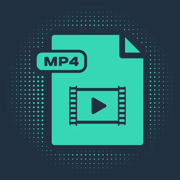 Зеленый Файл Mp4 Иконка Кнопки Mp4 Выделена Синем Фоне Символ — стоковый вектор