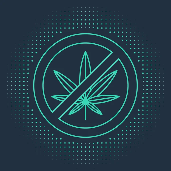 Green Stop Marihuana Oder Cannabis Blatt Symbol Isoliert Auf Blauem — Stockvektor