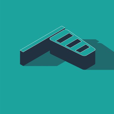 Isometric Cone meteorolojisi rüzgar gülü ikonu yeşil arka planda izole edilmiş. Rüzgâr Sock rüzgarın yönünü ve gücünü gösteriyor. Vektör İllüstrasyonu