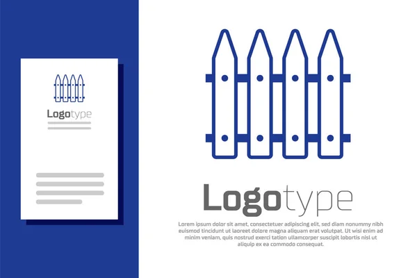 Blue Garden Hek Houten Pictogram Geïsoleerd Witte Achtergrond Logo Ontwerp — Stockvector