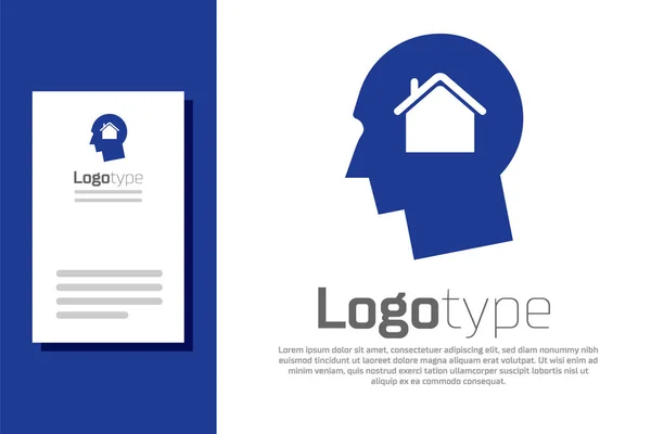 Blue Man droomt over het kopen van een nieuw huis pictogram geïsoleerd op witte achtergrond. Logo ontwerp template element. Vector Illustratie — Stockvector