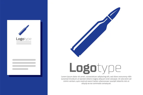Blauwe Kogel pictogram geïsoleerd op witte achtergrond. Logo ontwerp template element. Vector Illustratie — Stockvector