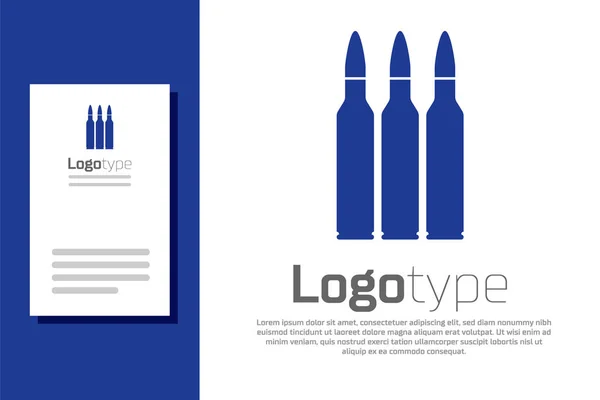 Icono de bala azul aislado sobre fondo blanco. Elemento de plantilla de diseño de logotipo. Ilustración vectorial — Archivo Imágenes Vectoriales