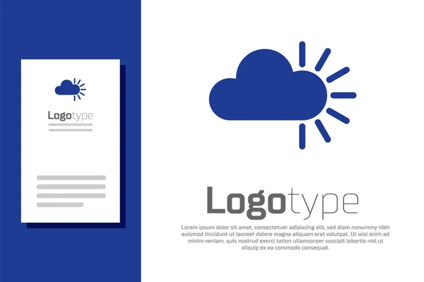 Иконка "Голубая Облачность" на белом фоне. Элемент шаблона логотипа. Векторная миграция — стоковый вектор