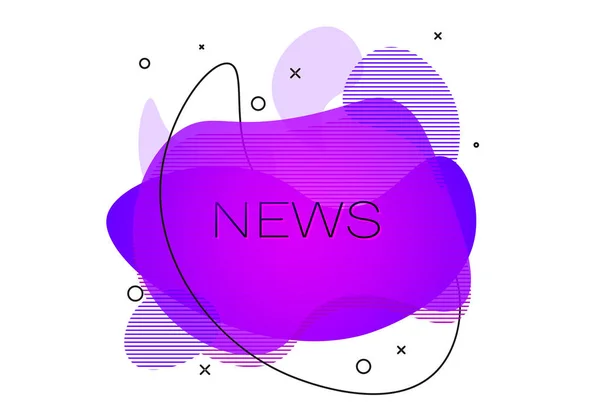 Geometryczny baner z napisem News na białym tle. Gradient abstrakcyjny banner z płynnym kształty płynne. Fluid kolor banner. Ilustracja wektorowa — Wektor stockowy