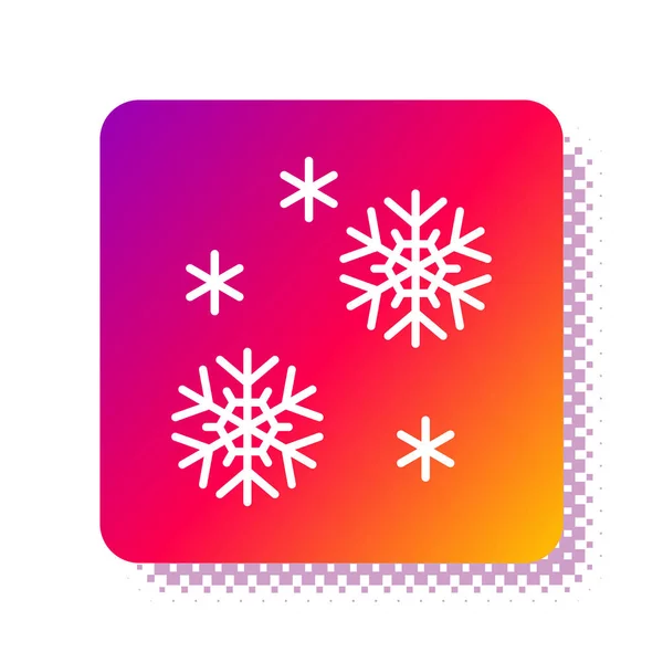 Biała ikona Śnieżki na białym tle. Kwadratowy przycisk. Ilustracja wektora — Wektor stockowy