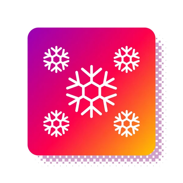 Weißer Schnee Ikone isoliert auf weißem Hintergrund. quadratische Farbtaste. Vektorillustration — Stockvektor