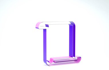 Mor Kağıt kaydırma simgesi beyaz arkaplanda izole edildi. Tuvalin parşömen yazısı. 3d illüstrasyon 3d canlandırma