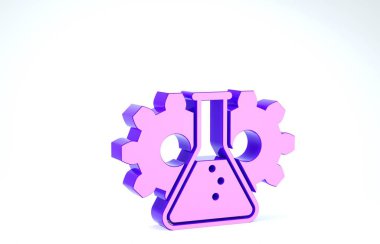 Mor Biyomühendislik simgesi beyaz arkaplanda izole edildi. Genetik elementi ve biyomühendislik ikonu. Biyoloji, molekül, kimyasal ikon. 3d illüstrasyon 3d canlandırma