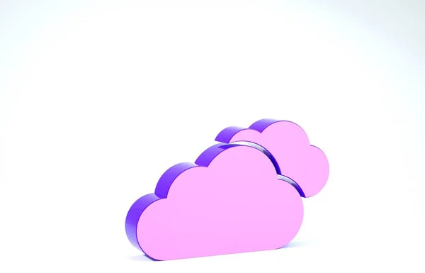 Purple Cloud icon isolated on white background. 3d illustration 3D render — Stock Photo, Image