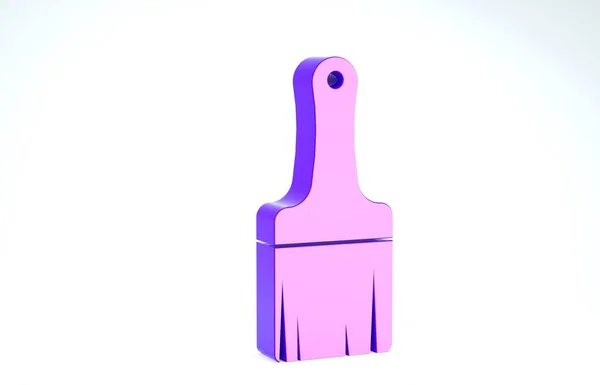 Icona pennello viola isolato su sfondo bianco. Illustrazione 3d rendering 3D — Foto Stock