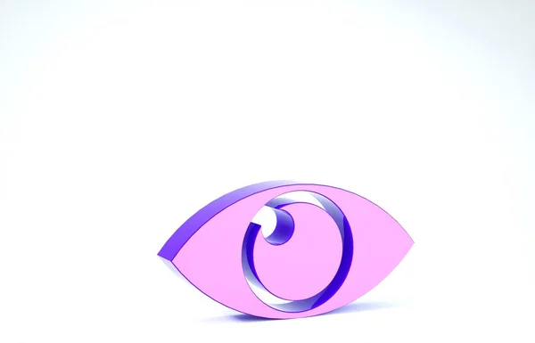 Lila Augensymbol isoliert auf weißem Hintergrund. 3D Illustration 3D Renderer — Stockfoto