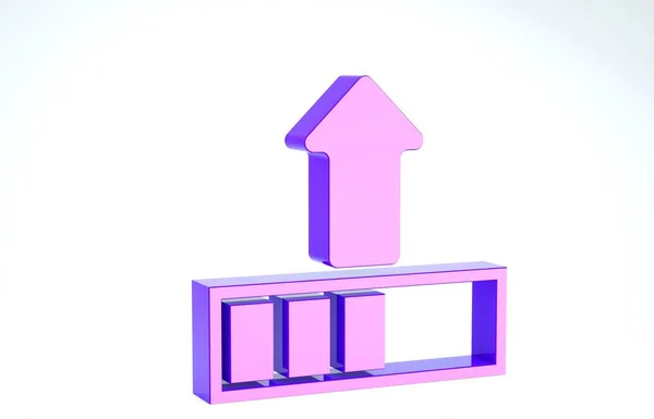 Purple Loading icon isolated on white background. Upload in progress. Progress bar icon. 3d illustration 3D render — Stock Photo, Image