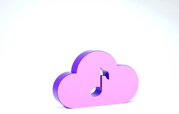 Das lila Symbol des Musikstreamingdienstes isoliert auf weißem Hintergrund. Sound Cloud Computing, Online Media Streaming, Online Song, Audio Wave. 3D Illustration 3D Renderer — Stockfoto