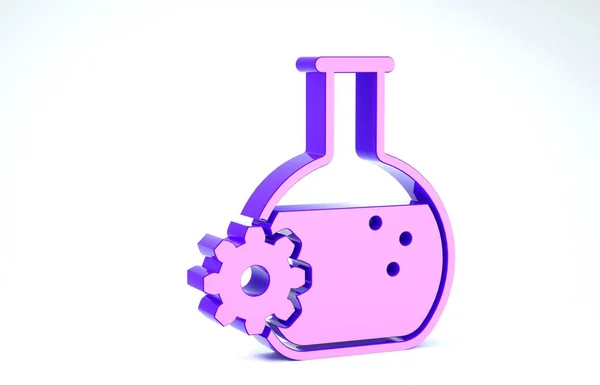 Purple Bioengineering icon isolated on white background. Element of genetics and bioengineering icon. Biology, molecule, chemical icon. 3d illustration 3D render — ストック写真