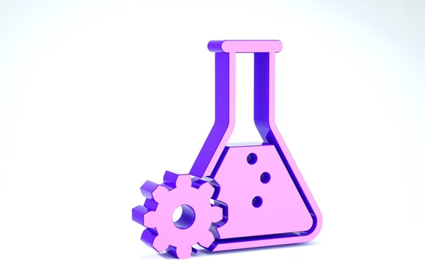 Purple Bioengineering icon isolated on white background. Element of genetics and bioengineering icon. Biology, molecule, chemical icon. 3d illustration 3D render — Stock Photo, Image