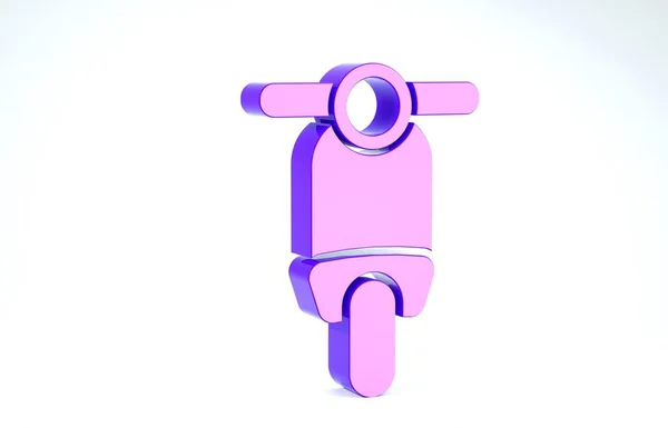 Pictograma Scooter violet izolat pe fundal alb. 3d ilustrație 3D render — Fotografie, imagine de stoc