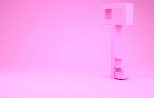 Піктограма рожевого пірата ізольовано на рожевому фоні. Концепція мінімалізму. 3D ілюстрація 3D рендеринга — стокове фото