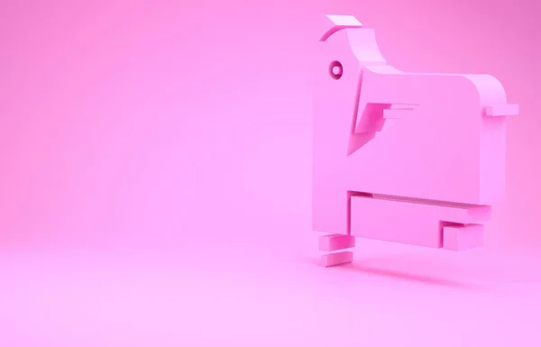 Icono de grapadora de construcción Pink Electric aislado sobre fondo rosa. Herramienta de trabajo Concepto minimalista. 3D ilustración 3D render —  Fotos de Stock