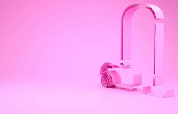 Aspirateur icône rose isolé sur fond rose. Concept de minimalisme. Illustration 3D rendu 3D — Photo