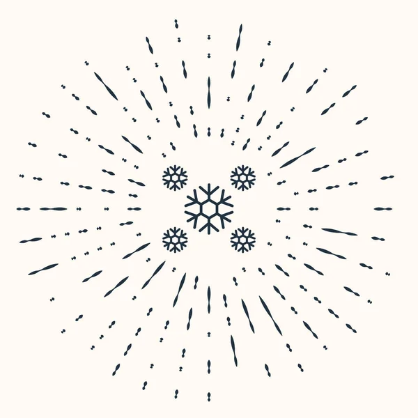 Γκρι εικονίδιο χιονιού απομονωμένο σε μπεζ φόντο. Αφηρημένες τυχαίες τελείες. Εικονογράφηση διανύσματος — Διανυσματικό Αρχείο